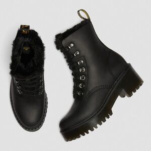 Dr. Martens Leather Leona Fur Women’s Boots
